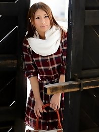 Sweet and sexy Japanese av idol Nami Hoshino undresses outdoor and indoor