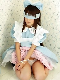 Kana Moriyama Asian looks like princess in white and black lace