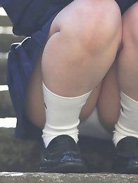 She never did chakuero shooting before so we started easy with Japanese schoolgirl cosplay and fan service!