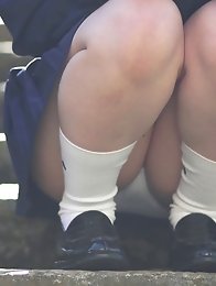 She never did chakuero shooting before so we started easy with Japanese schoolgirl cosplay and fan service!