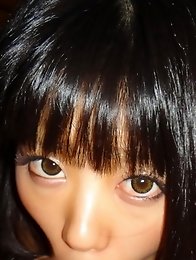 Beautiful and cute Japanese av idol Uta Kohaku gives blowjob with camera closeup