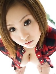 Sexy and busty Japanese av idol Yui Aoyama shows her lovely ass and tits
