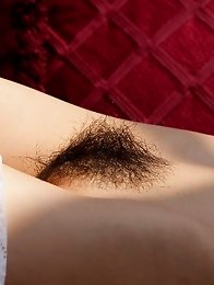 Redhead Japanese girl Hikaru Shiina in white panties undressing naked