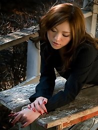 Horny and nasty Japanese av idol Miyu Sakurai gets naked in the room