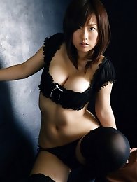 Hitomi Kitamura Asian with huge boobs is so erotic in stockings