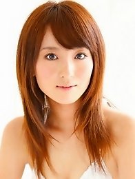 Spunky gravure idol jumping up and down as a cheerleader