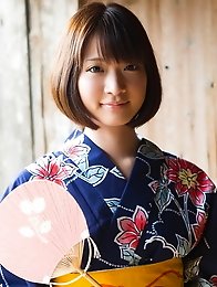 Sweet and innocent Japanese av idol Mayu Kamiya shows her amazing body wearing kimono