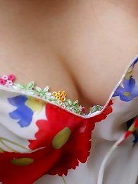 Yua Aida strips out of her matching bra and panties