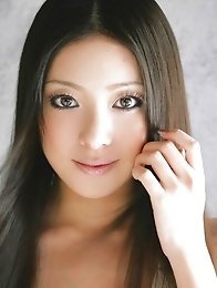 Maki Miyamoto Asian leg babe in sheer black stockings