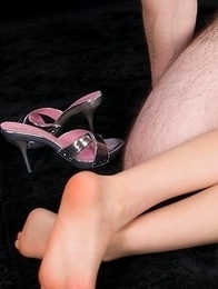 Naked Moeka Kurihara shyly covering her pussy before letting a guy fuck her legs