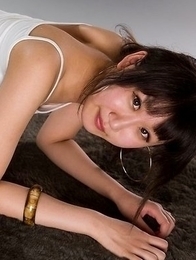 Karina Oshima showing her long legs and sexy soles while in a tiny skirt