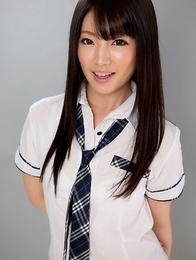 Mizuho Shiina flashing her white panties and teasing her succulent pussy for you