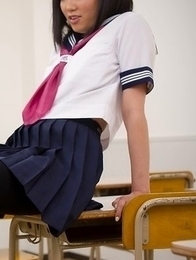 Schoolgirl Uta Kohaku gives a stunning footjob to her horny-ass teacher
