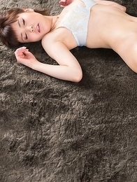 Karen Kosaka gets her pussy teased before giving a really awesome footjob on cam