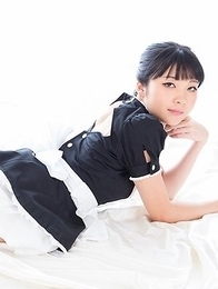 Long-legged maid Anna Matsuda showing her perfect legs in multiple positions