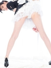Long-legged maid Anna Matsuda showing her perfect legs in multiple positions