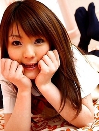Schoolgirl Fuwari has a hairy pussy