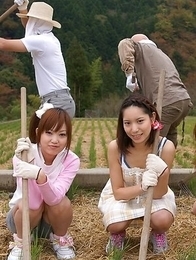 Nagisa, Hana, Maria are farmer girls ready