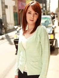 Chika Sasaki in green sweater and short skirt