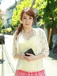 Asian Chika Sasaki in pink and yellow outfit