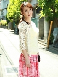 Asian Chika Sasaki in pink and yellow outfit