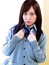 Japanese schoolgirl Sakura Miyuki showing panties