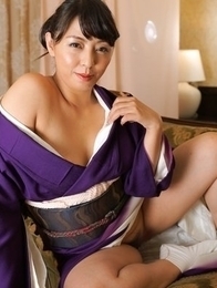 Chubby kimono lady Ryouko Murakami has big natural tits
