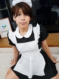Maid Hinata Nanase has a hot hairy pussy