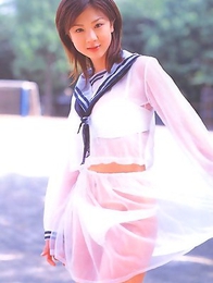 Aki Hoshino is so hot in short skirt and see through outfit