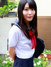 Sayaka Otonashi in school uniform is not in mood for class