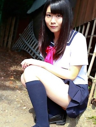 Sayaka Otonashi in school uniform is not in mood for class