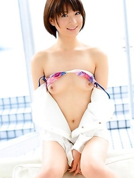 Mayu Kamiya takes shirt off and shows nasty ass in panty