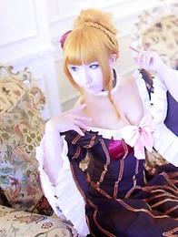 Saku is such perfect blonde doll in fantastic epoque dress