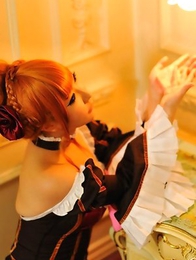 Saku is the most amazing blonde in epoque dress and room