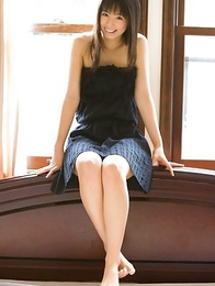 Rina Koike with sexy legs under black dress is romantic