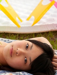Tomoe Yamanaka babe shows huge melons outdoor in naughty positions
