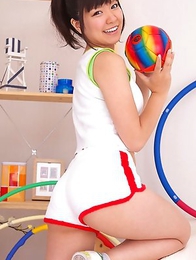 Ayana Tanigaki takes clothes off while playing with balls