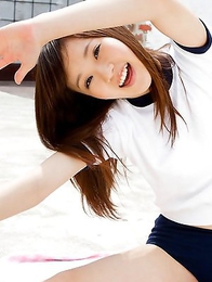 Kana Yuuki with hot ass in shorts wants to fly on broom