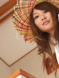 Misaki Nito in colorful bath suit keeps on spreading legs