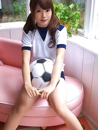 Manami Sato in sports equipment can´t wait to play ball