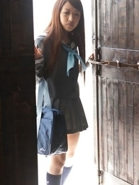 Cocoro Hirahara can´t keep school uniform on her for long