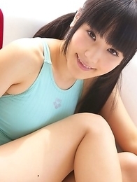 Yuri Hamada in blue bath suit enters to play in bathtub