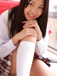 Miho Takai in school uniform is very playful before classes