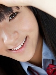 Miho Morita in school uniform loves flowers and fresh air
