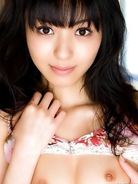 Kishi Aino is fingering hairy pussy with fantastic energy