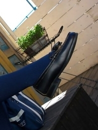 Hikari Yamaguchi in uniform and coat wants to share choco