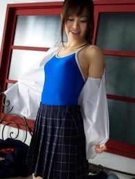 Hikari Yamaguchi in uniform and coat wants to share choco